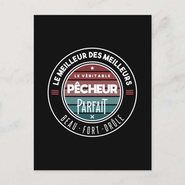 Le véritable pêcheur parfait vykort (Framsida)