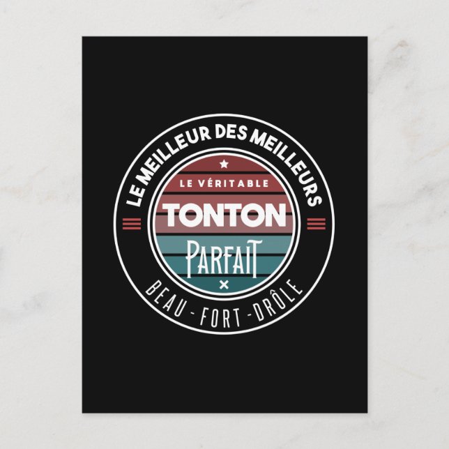 Le véritable tonton parfait vykort (Framsida)