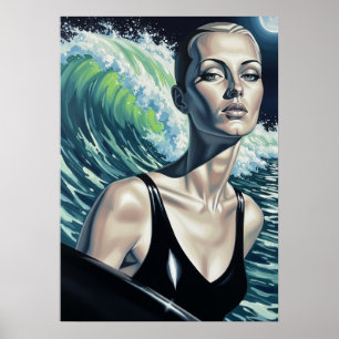 LE VISAGE DE LA VAGUE (Ansikte i vågans strand) Poster
