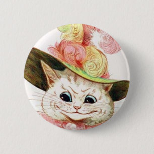 Le vitkatten med hatten knapp