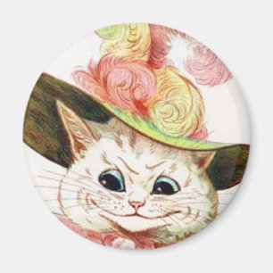 Le vitkatten med hatten magnet