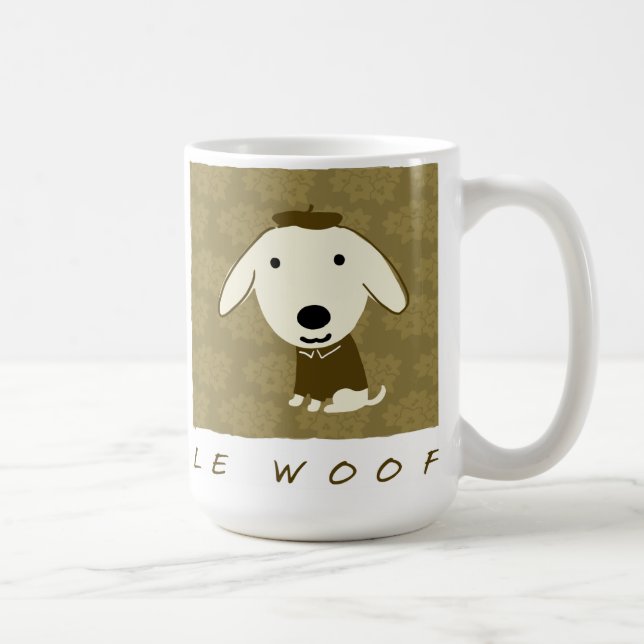 Le Woof Cute Puppy Hund Kaffemugg (Höger)