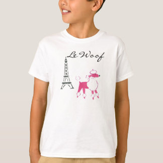 Le Woof Rosa pudel i Paris T Shirt