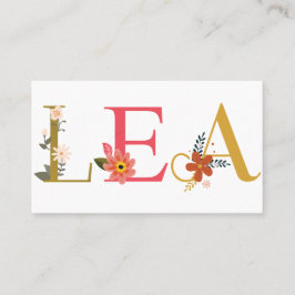 LÉA First Namn Elegant Embroized Visitkort