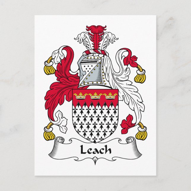Leach Family Crest Vykort (Framsida)