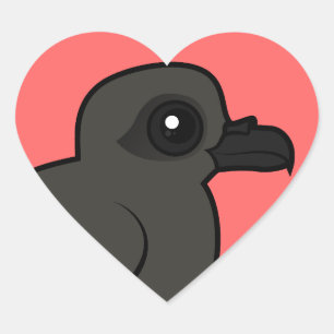 Leach's Storm Petrel (simma) Hjärtformat Klistermärke