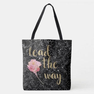 Lead de så jag följer Black Silver Ro Tote Tygkasse
