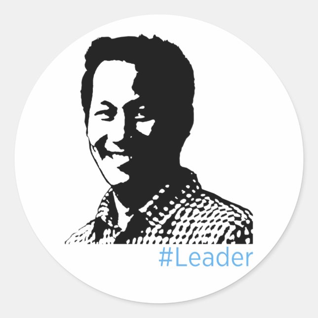 #Leader-fästdon Runt Klistermärke (Framsida)