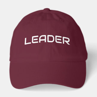 LEADER Modern vit text fet marinbakgrund Keps