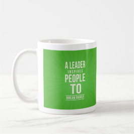 Leader mug - green with quote kaffemugg