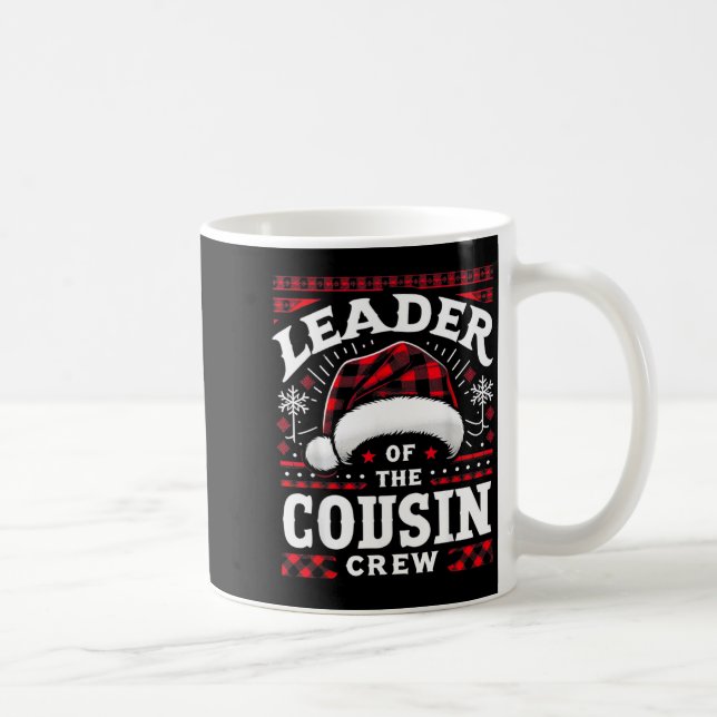Leader Of The Cousin Crew Christmas Family Matchin Kaffemugg (Höger)