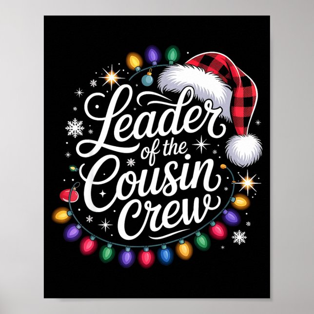 Leader Of The Cousin Crew Xmas Lights Red Plaid Sa Poster (Framsidan)