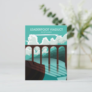 Leaderfoot Viadukt reseskylt för Skottland Vykort