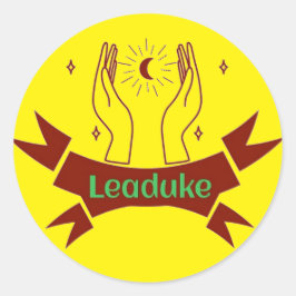 Leaduke Måne Gult Sticker Runt Klistermärke