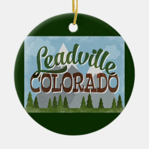 Leadville Colorado roliga Retro snöig berg Julgransprydnad Keramik