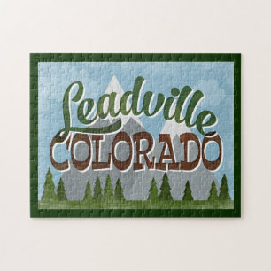 Leadville Colorado Roligt Retro Snowy Mountains Pussel
