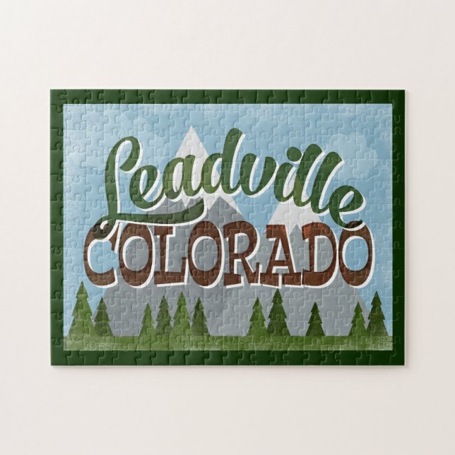 Leadville Colorado Roligt Retro Snowy Mountains Pussel (Horisontell)