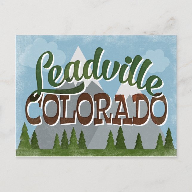 Leadville Colorado Roligt Retro Snowy Mountains Vykort (Framsida)