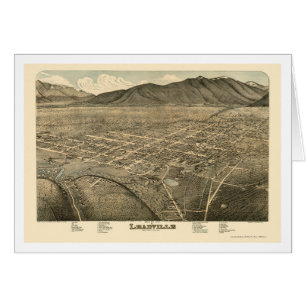 Leadville panorama- karta för CO - 1879 Hälsningskort
