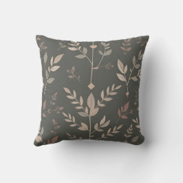 Leaf & Fern Design Dark Pastel Pattern Kudde