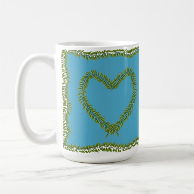 Leaf heart shaped mug kaffemugg (Vänster)