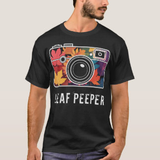 Leaf Peeper Camera Autumn Foliage Maple Fall Leaf  T Shirt