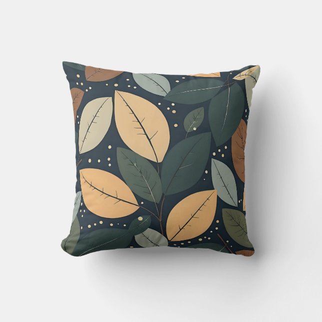 Leaf print cushion kudde (Framsida)