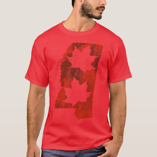 Leaf Red State Of Mississippi Oversized T Shirt