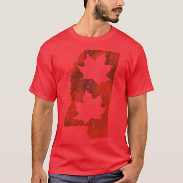 Leaf Red State Of Mississippi Oversized T Shirt (Framsida)