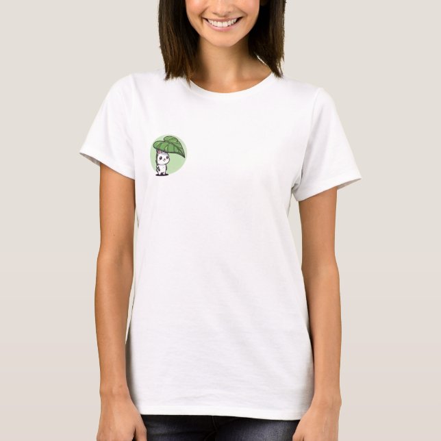 Leaf Umbrella Bunny T Shirt (Framsida)