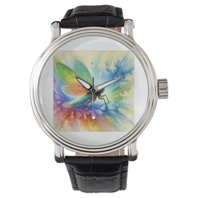 Leafhopper 151024AREF114 - Watercolor Armbandsur (Framsida)