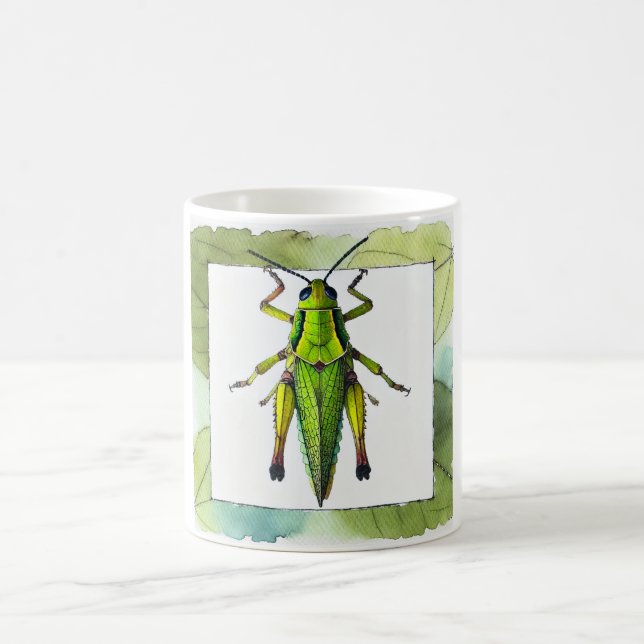 Leafrolling Grasshopper 100924IREF221 - Watercolor Kaffemugg (Center)