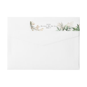 Leafy Botanical Eucalyptus Elegant Greenery Moss Etikettband