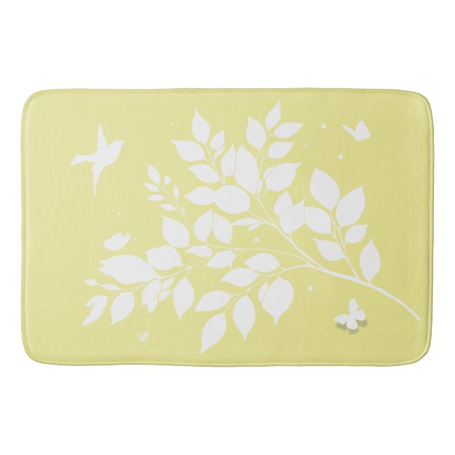 Leafy branch Swallow Butterflies in silhouette  Badrumsmatta (Framsidan)