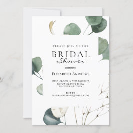 Leafy Bridal Shower Einladung Inbjudningar