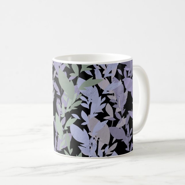 Leafy Creeping Vine Drawing Pattern With Pastels Kaffemugg (Framsida höger)