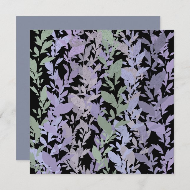 Leafy Creeping Vine Drawing Pattern With Pastels Kort (Fram/baksida)