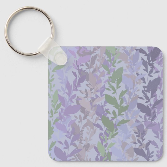 Leafy Creeping Vine Drawing Pattern With Pastels Nyckelring (Framsida)