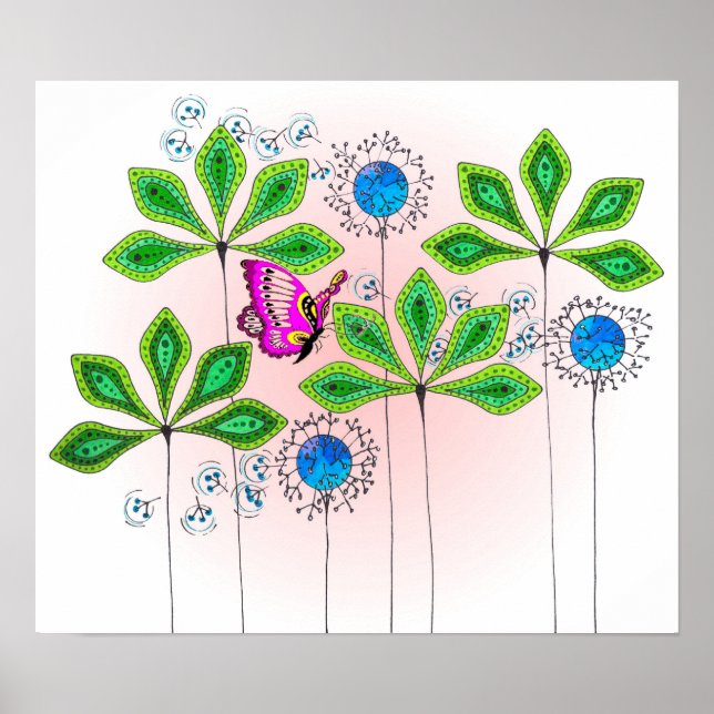 Leafy Grönt_Butterfly Poster (Framsidan)