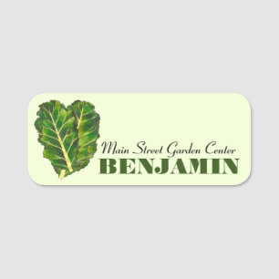 Leafy Grönt Curly Kale Healthy Vegetables Veggie Namnbricka