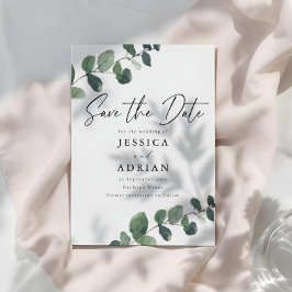 Leafy Grönt Elegance Bröllop Spara Datumet