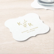 Leafy Initialer Bröllop Rehearsal Förlovningsfest