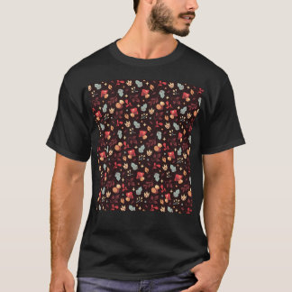 Leafy Mushroom Forest Mönster T Shirt