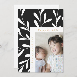 Leafy Ram Black and White Photo Farewell 2023 Julkort