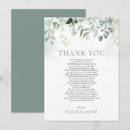 Leafy Sage Grönt Eucalyptus Garden Wedding Tack Kort