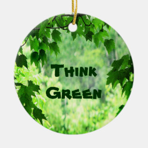 Leafy Think Green Julgransprydnad Keramik