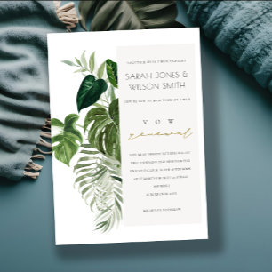 Leafy Tropical Handflatan Foliage Vow Renewal Inbj Tack Kort
