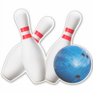 League Bowling Ball & Stift, Vinyl Sticker Klistermärken