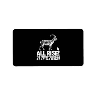 League Champion Fantasy Football Goat Gift Adressetikett