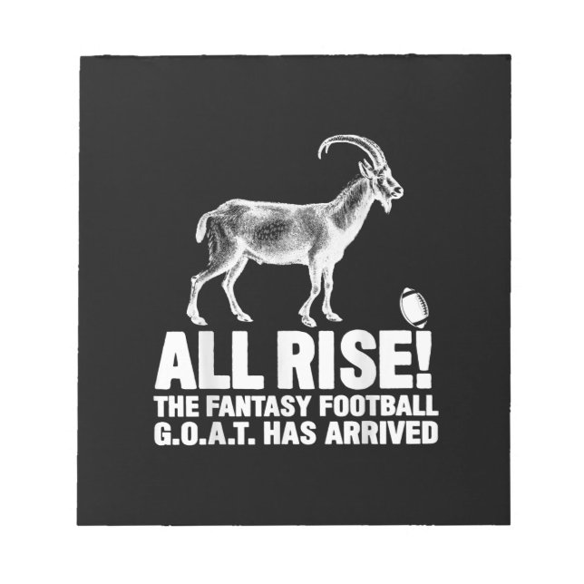 League Champion Fantasy Football Goat Gift Anteckningsblock (Framsida)